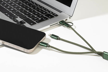 Rafob újrahasznosított alumínium kulcstartós USB töltőkábel sötét zöld – Dekormunka – további kép 4