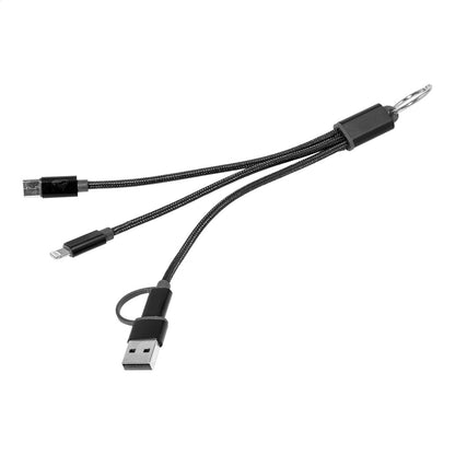 Rafob újrahasznosított alumínium kulcstartós USB töltőkábel fekete – Dekormunka – további kép 3