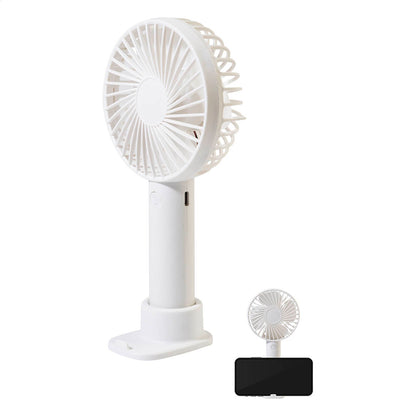 Chillmax újrahasznosított műanyag (PP) RPP újratölthető kézi ventilátor fehér – Dekormunka
