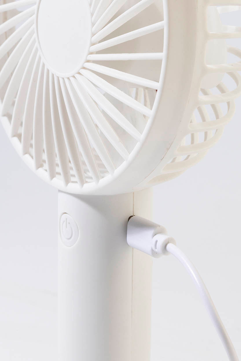 Chillmax újrahasznosított műanyag (PP) RPP újratölthető kézi ventilátor fehér – Dekormunka – további kép 4