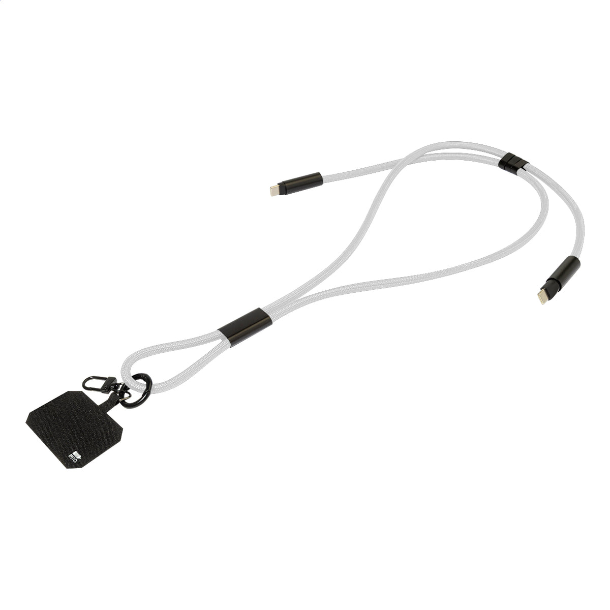 HolCharge 60 W-os RPET mobiltartós nyakpánt kábellel fehér – Dekormunka – további kép 2