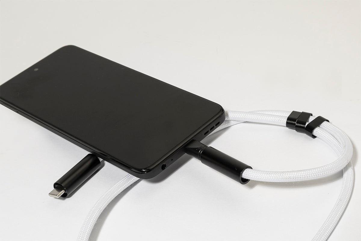 HolCharge 60 W-os RPET mobiltartós nyakpánt kábellel fehér – Dekormunka – további kép 3