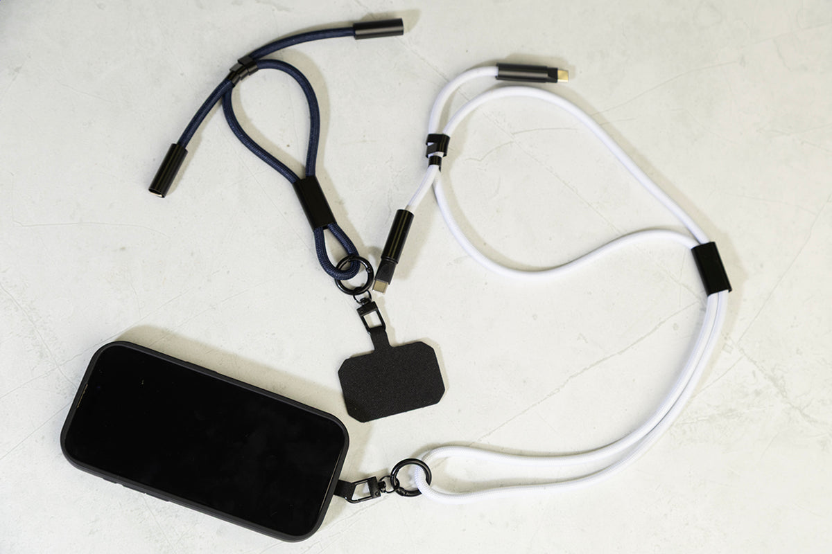 HolCharge 60 W-os RPET mobiltartós nyakpánt kábellel fehér – Dekormunka – további kép 4