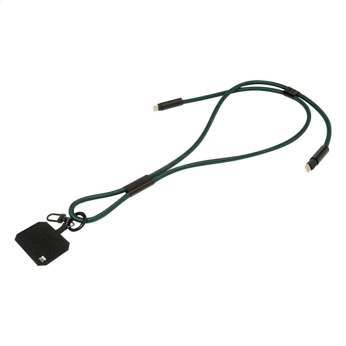 HolCharge 60 W-os RPET mobiltartós nyakpánt kábellel sötét zöld – Dekormunka – további kép 3