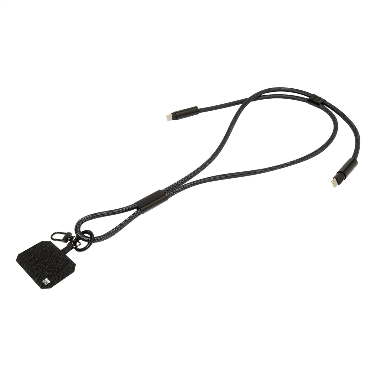 HolCharge 60 W-os RPET mobiltartós nyakpánt kábellel fekete – Dekormunka – további kép 3