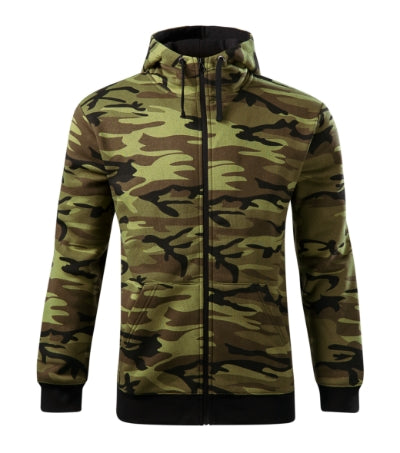 Camo Zipper - Felső férfi - zöld terepszín