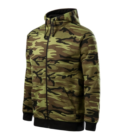 Camo Zipper - Felső férfi - zöld terepszín