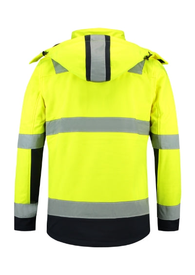 Bi-color EN ISO 20471 Softshell - Softshell kabát unisex - fluoreszkáló sárga