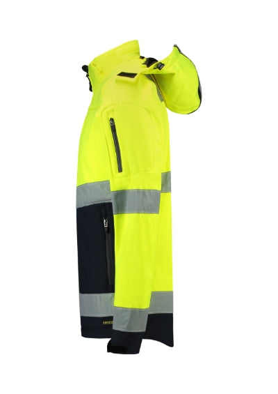 Bi-color EN ISO 20471 Softshell - Softshell kabát unisex - fluoreszkáló sárga