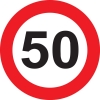 50-és sebességkorlátozó tábla