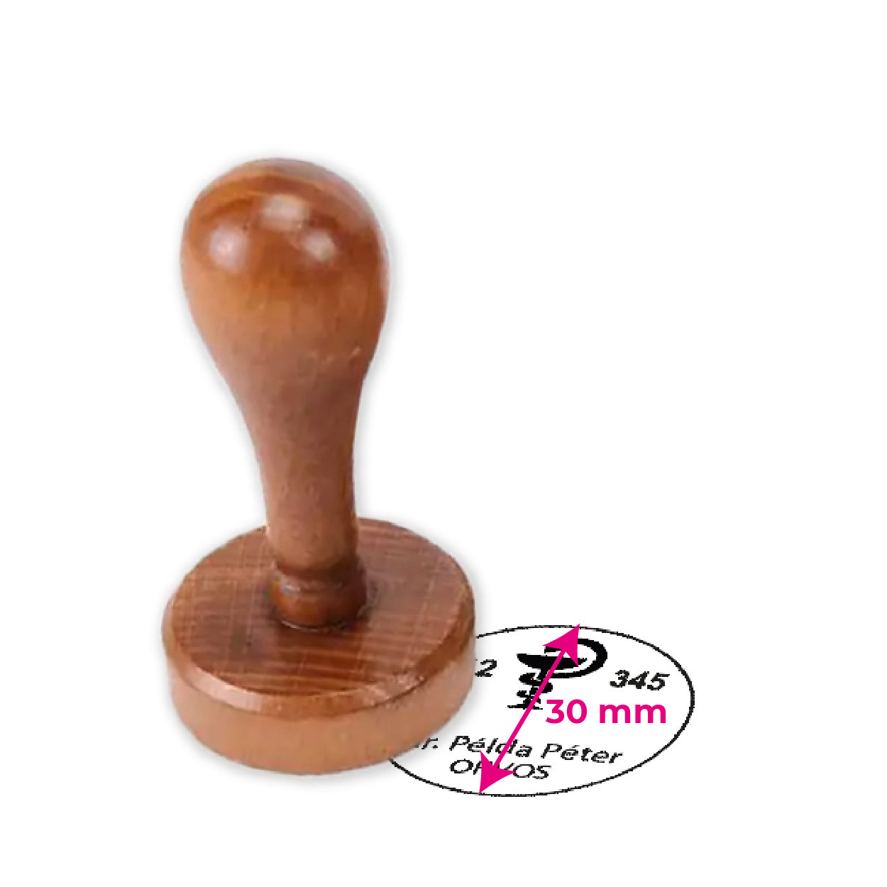Orvosi bélyegző fa 30 mm