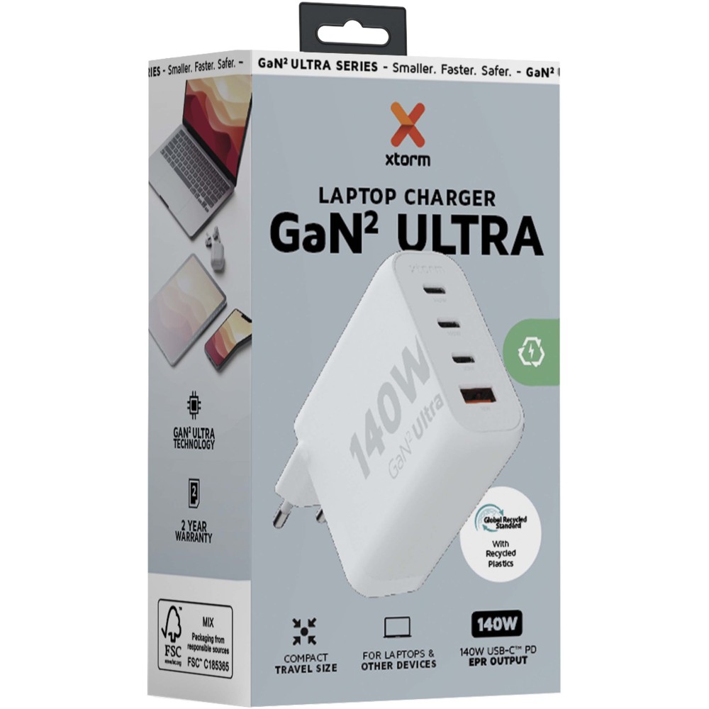 Xtorm Xec140 gan2 ultra fali töltő 140w fehér