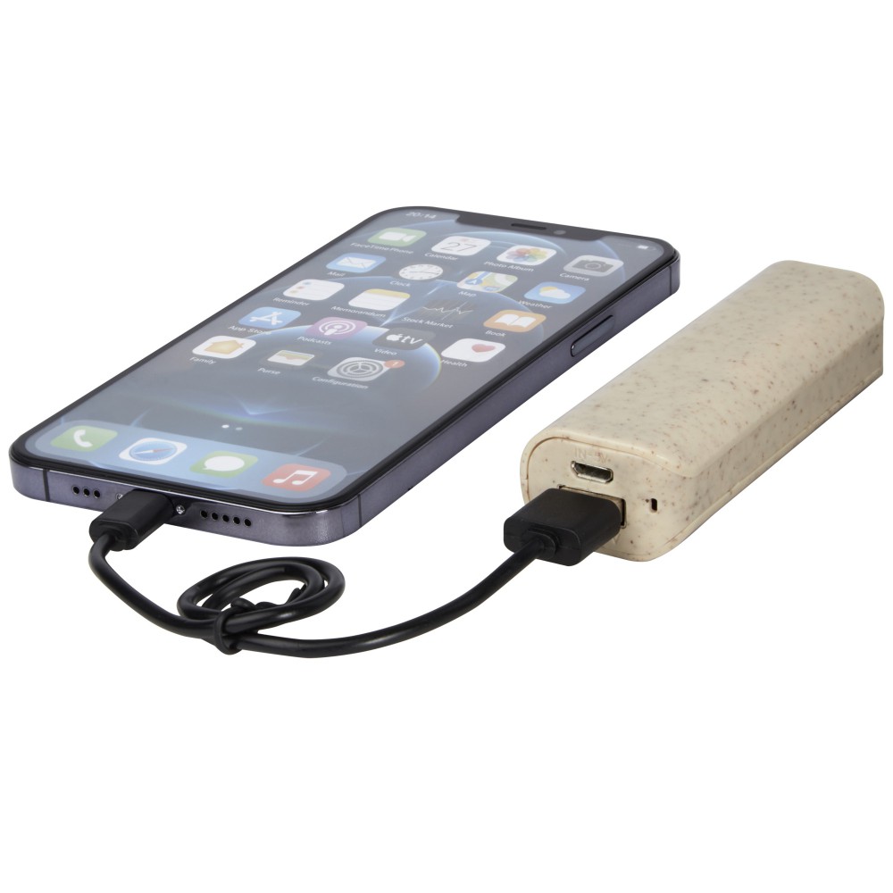 Yoko 1200 MAH powerbank szalmából bézs