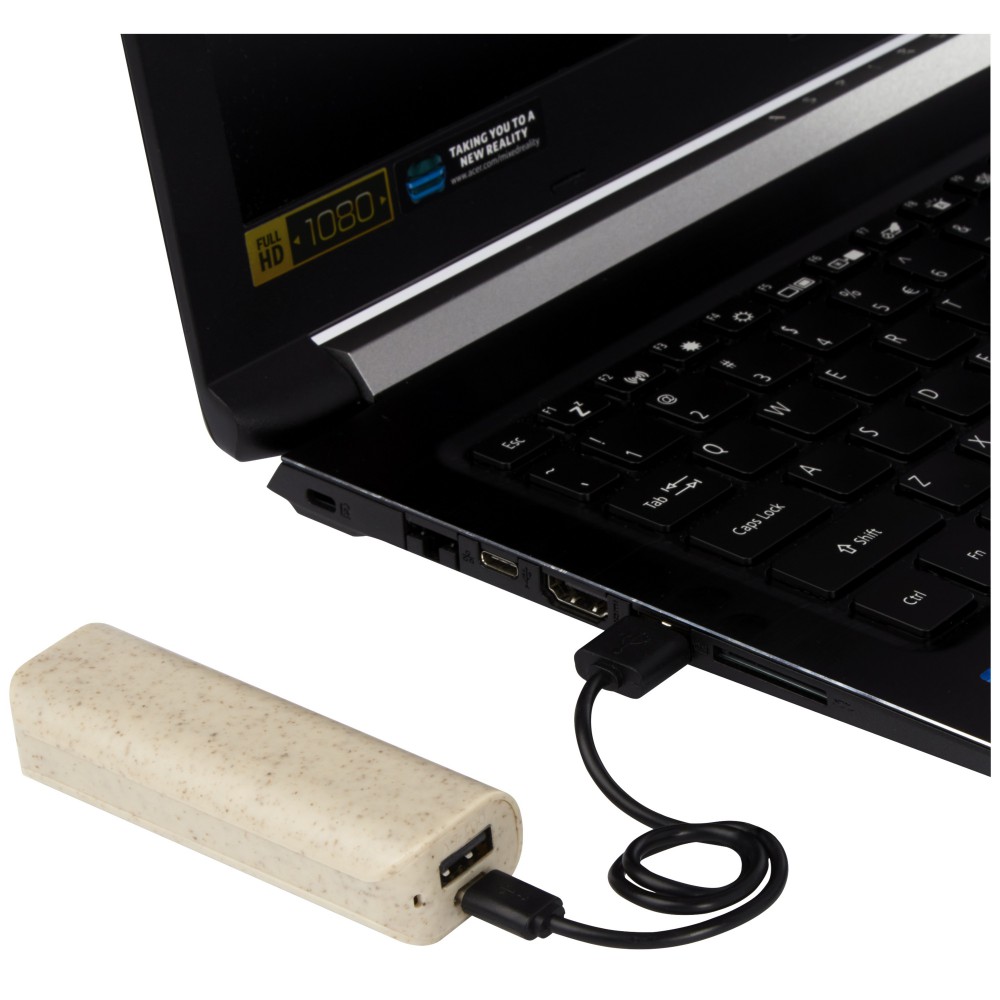 Yoko 1200 MAH powerbank szalmából bézs
